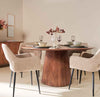 Eettafel - Linea rond lichtbruin